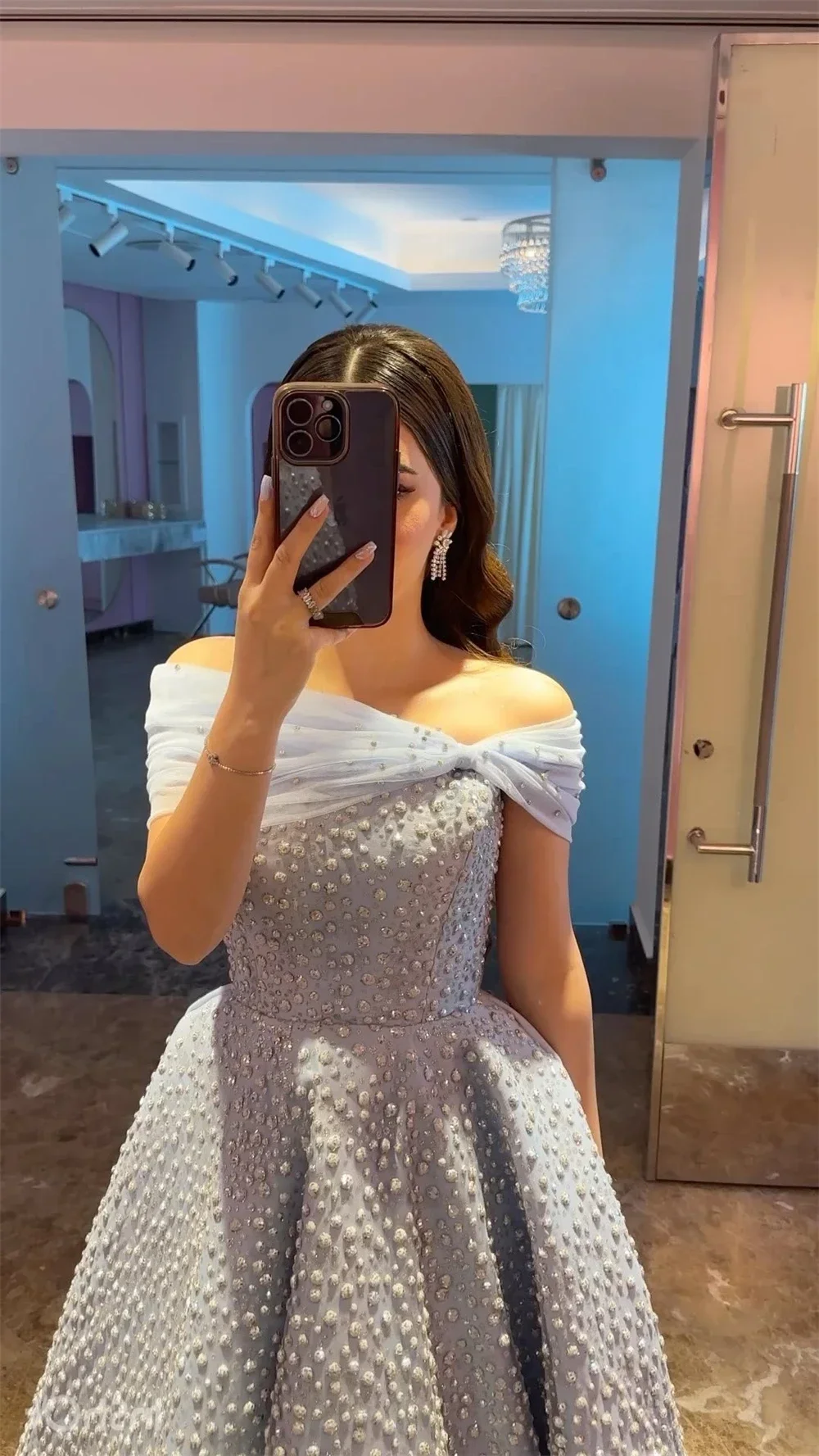 Customized Elegant Evening Gown Sparkling Luxury A-line To The Ground Gowns Gala Elegant Dresses  Luxury Women Modern Style