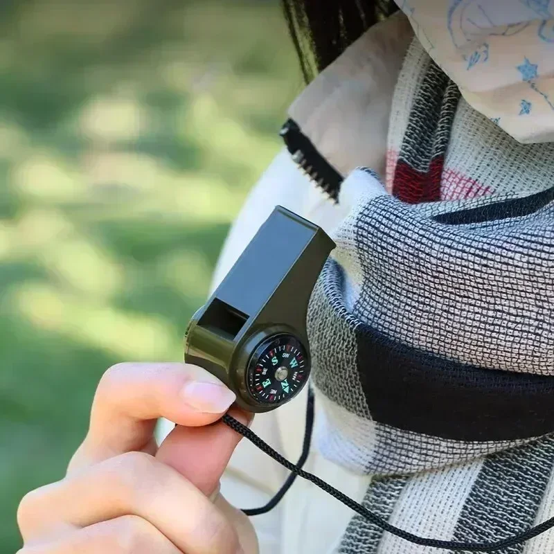 3-in-1 noodoverlevingsfluitje Kompas Thermometer Scheidsrechter Cheerleading Fluitje Kamperen Wandelen Outdoor Multifunctioneel fluitje