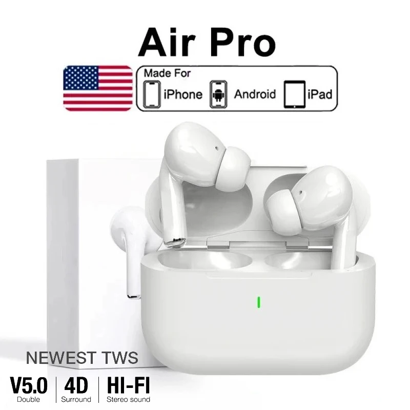 Apple original airpods Pro 5 TWS Max auriculares inalámbricos Bluetooth en la oreja auriculares con cancelación de ruido auriculares para iPhone Auriculares