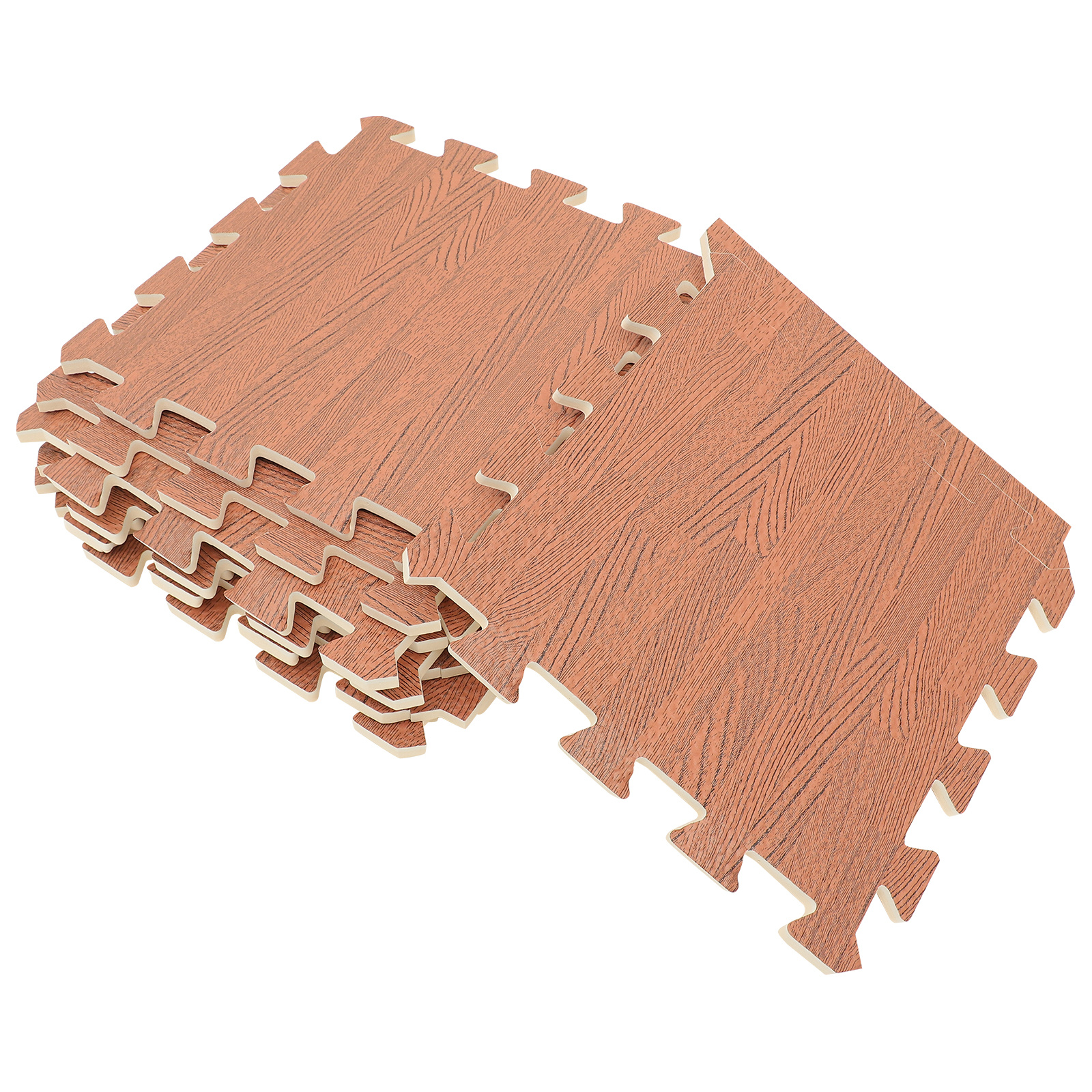 12pçs telhas de piso de quebra-cabeça de grão de madeira, tapetes acolchoados antiderrapantes para escritório, academia, fitness, treino