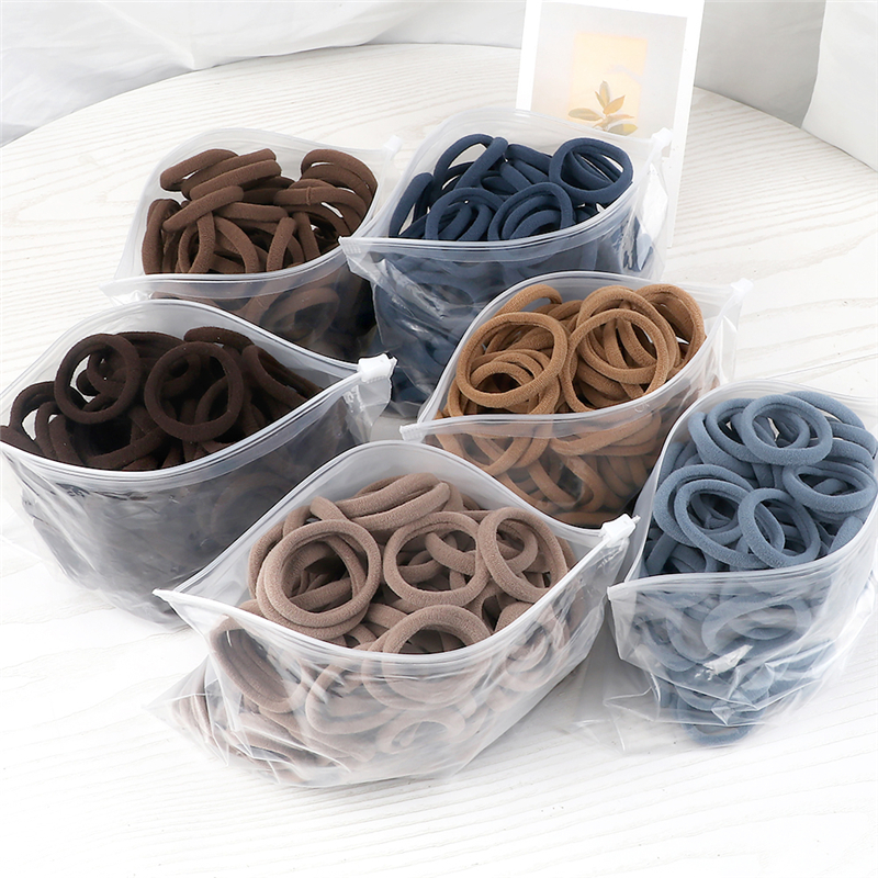 50 Cái/bộ Nữ Cô Gái Cơ Bản Dây Cột Tóc 4Cm Rắn Đơn Giản Màu Sắc Thun Băng Dây Thừng Quan Hệ Phụ Kiện Tóc Đuôi Ngựa giá Đỡ