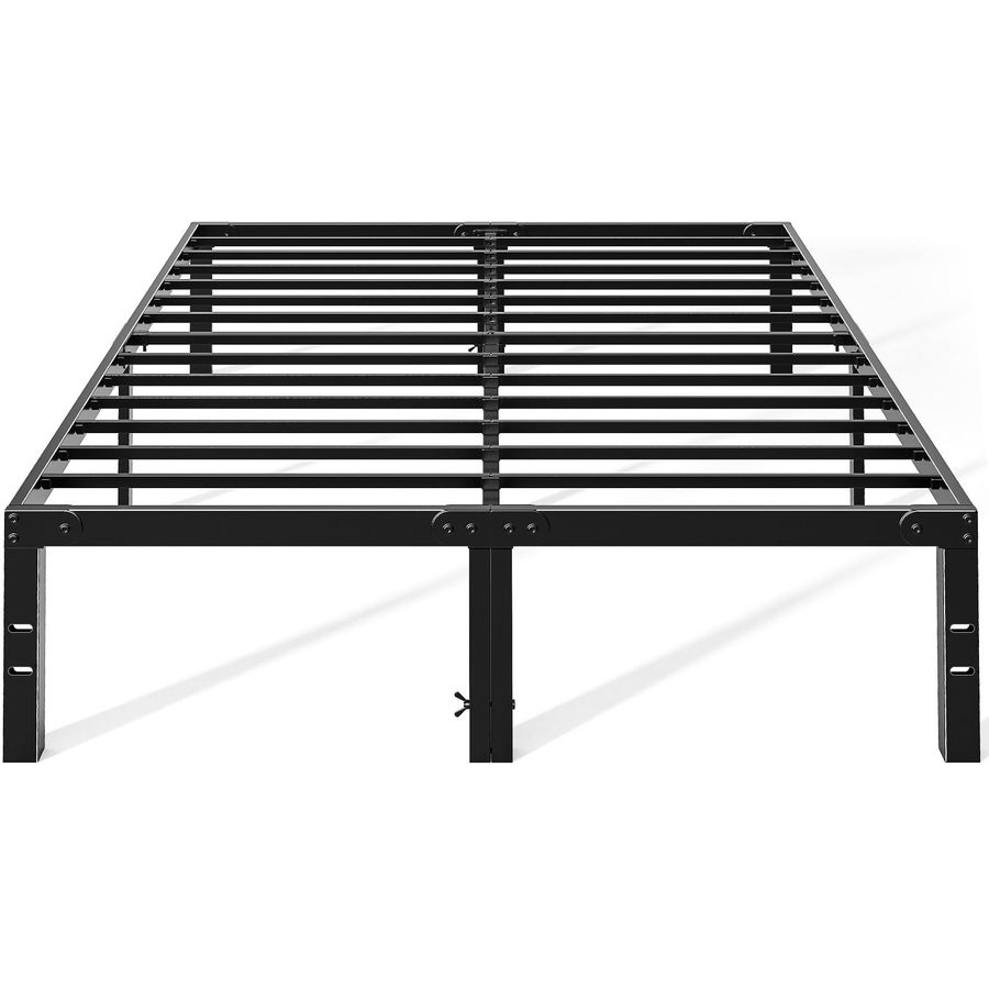 Metal Queen Bed Frame 14in High with Storage Space, No Box Spring Needed with Sturdy Steel Slat Support, 2200LBS Heavy Duty for