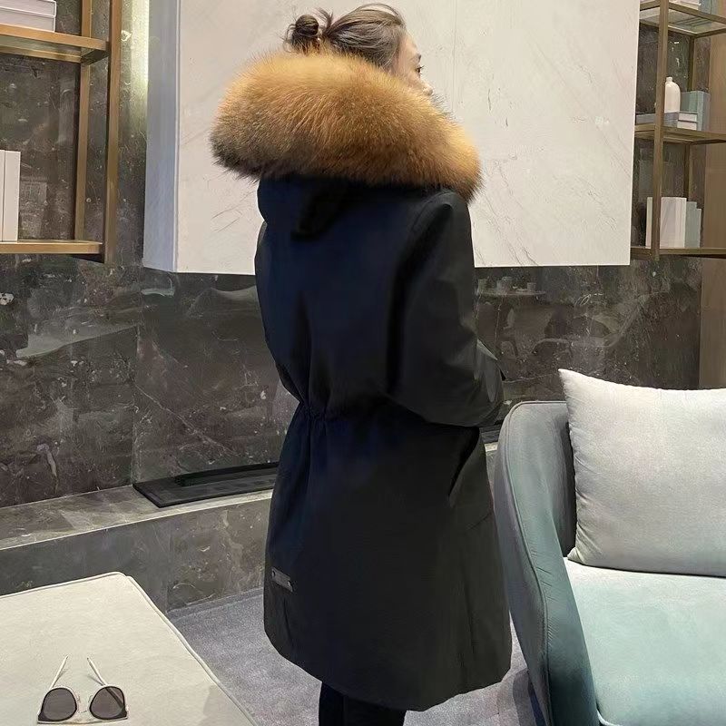 Casaco feminino acolchoado de algodão, chique Pai Overcome, mais veludo, parka grossa e quente, forro destacável de alta qualidade, sobretudo com capuz, inverno