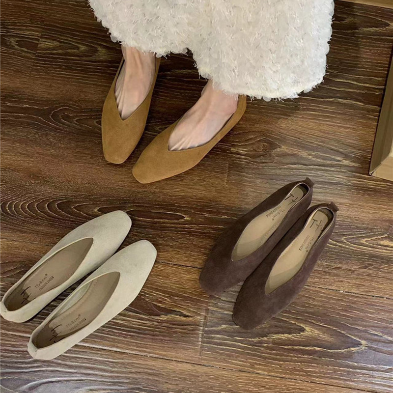 Женские винтажные мягкие лоферы на плоской подошве с квадратным носком