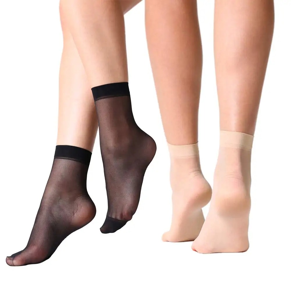 10 paia-50 paia calzini estivi trasparenti donne ultrasottili nylon signore femminili caviglia corta Meias cristallo elastico primavera seta Sox