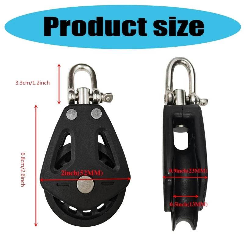 Gesekan Rendah Pulley Pulley Multipurpose Nylon Pulley Dengan Rotasi 360 Derajat