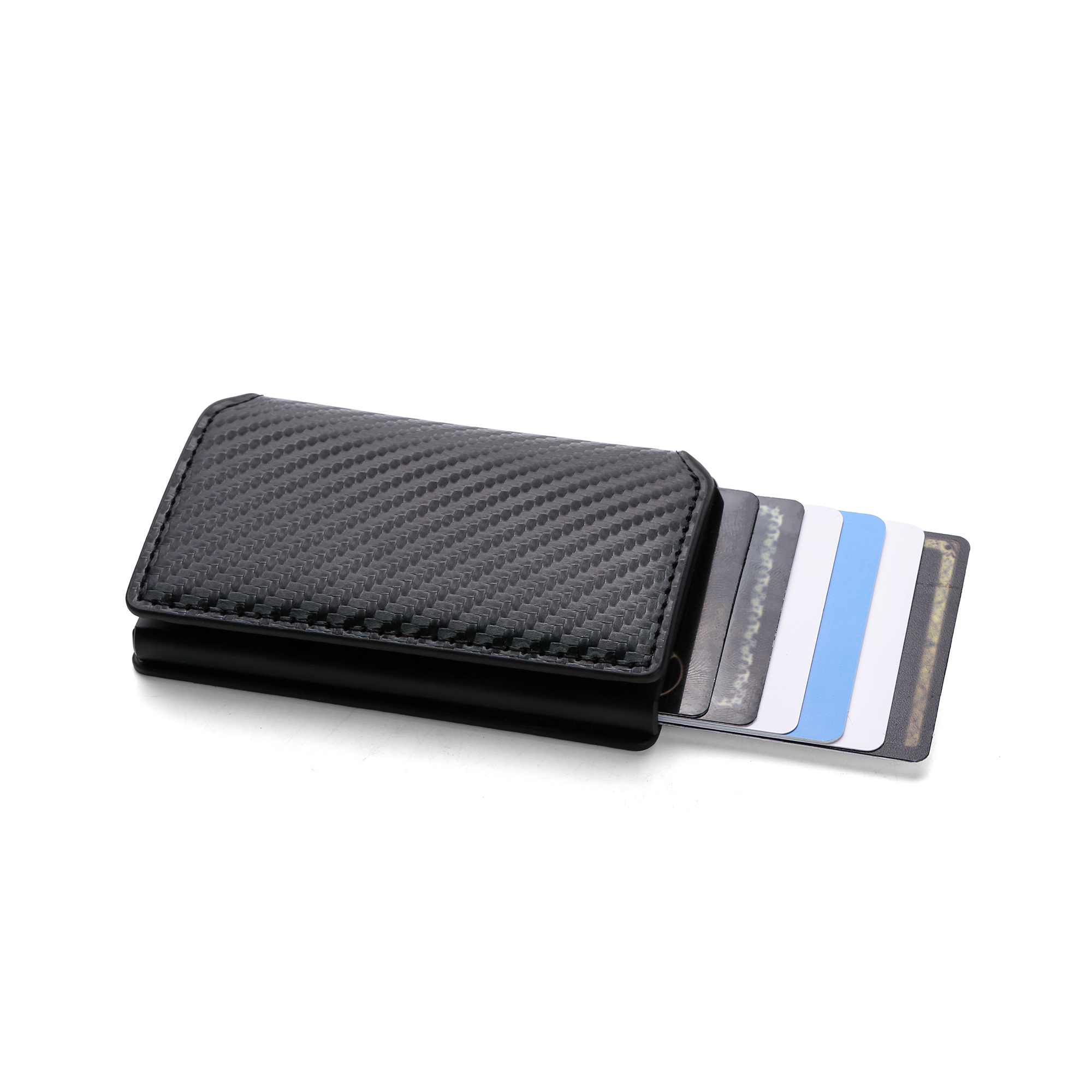 ผู้ถือบัตรเครดิต RFID ป้องกันการโจรกรรมกระเป๋าสตางค์เรียบง่ายกระเป๋าผู้ถือบัตรบางผู้ถือบัตรหนัง PU สําหรับผู้ชายและผู้หญิง