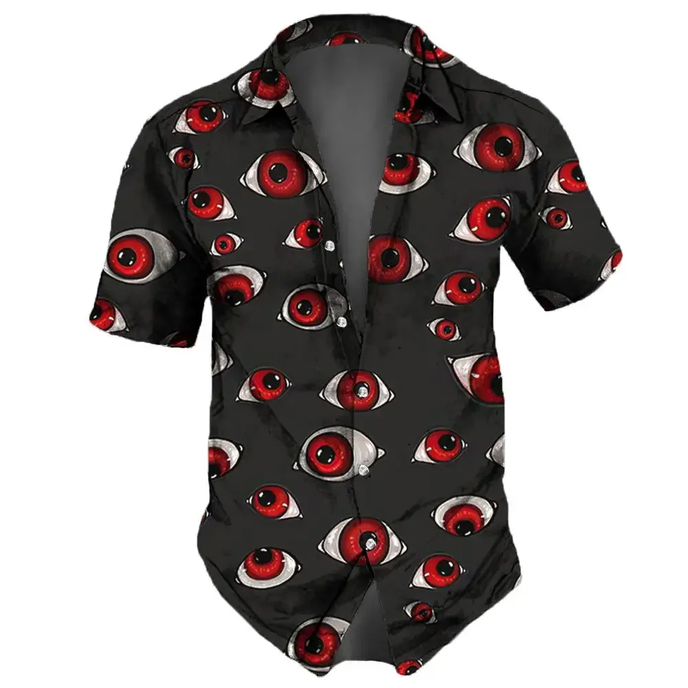 メンズ半袖ヴィンテージTシャツ,3Dアイプリント,ストリートウェア,毎日,特大,夏