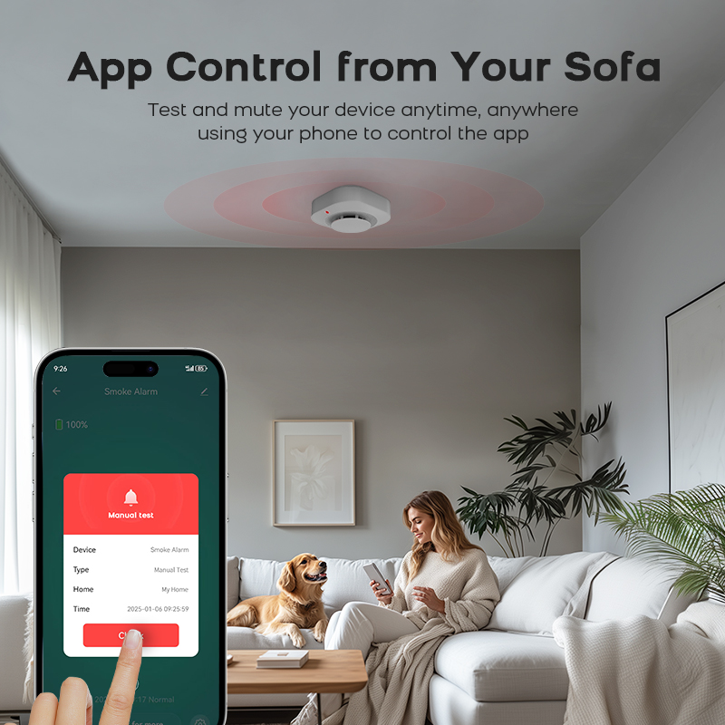 ZIGBEE 연기 감지기 홈 보안 - SmartLife 및 Tuya 호환성을 갖춘 고급 연기 감지기 및 화재 경보기 Gautone