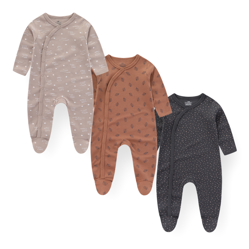 Kiddiezoom 3 Pz/lotto Autunno Inverno Manica Lunga Casual Dolce Neonata Pagliaccetto 100% Cotone Morbido Neonato Tute Vestiti