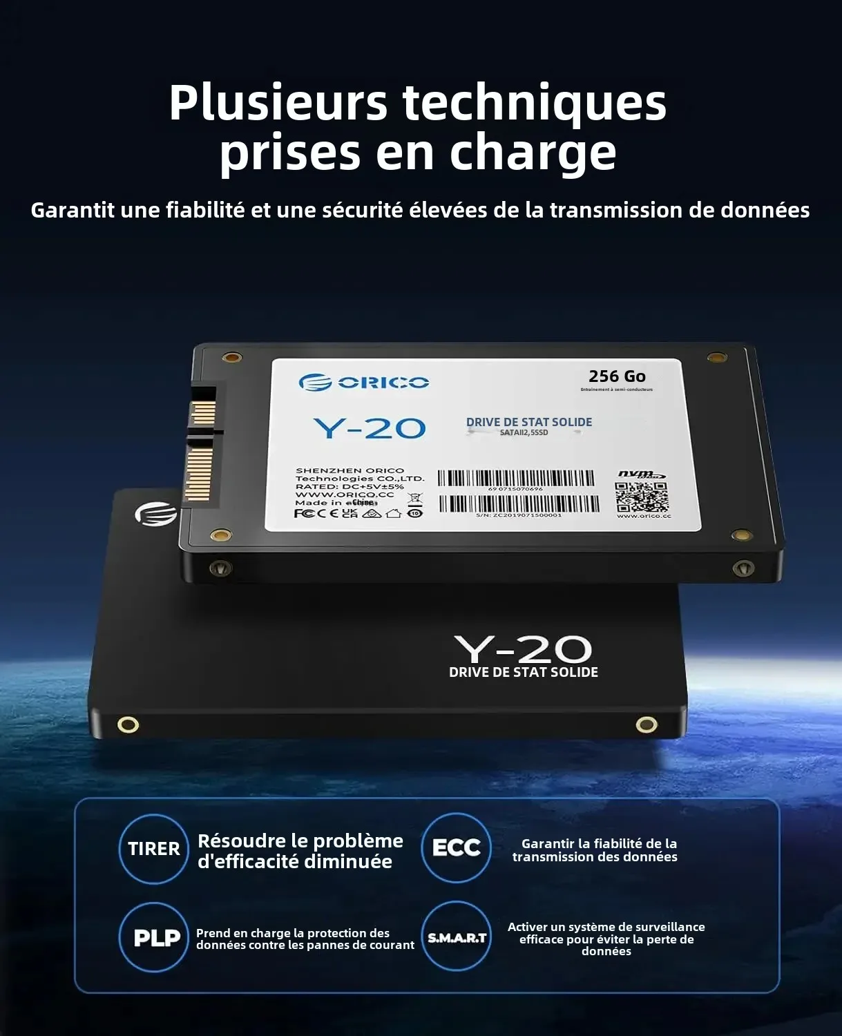 ORICO SATA III SSD 2.5 "disque SSD interne 3D NAND 512GB 1 to 2 to 4 to jusqu'à 550 mo/s pour mettre à niveau PC ordinateurs portables Y20