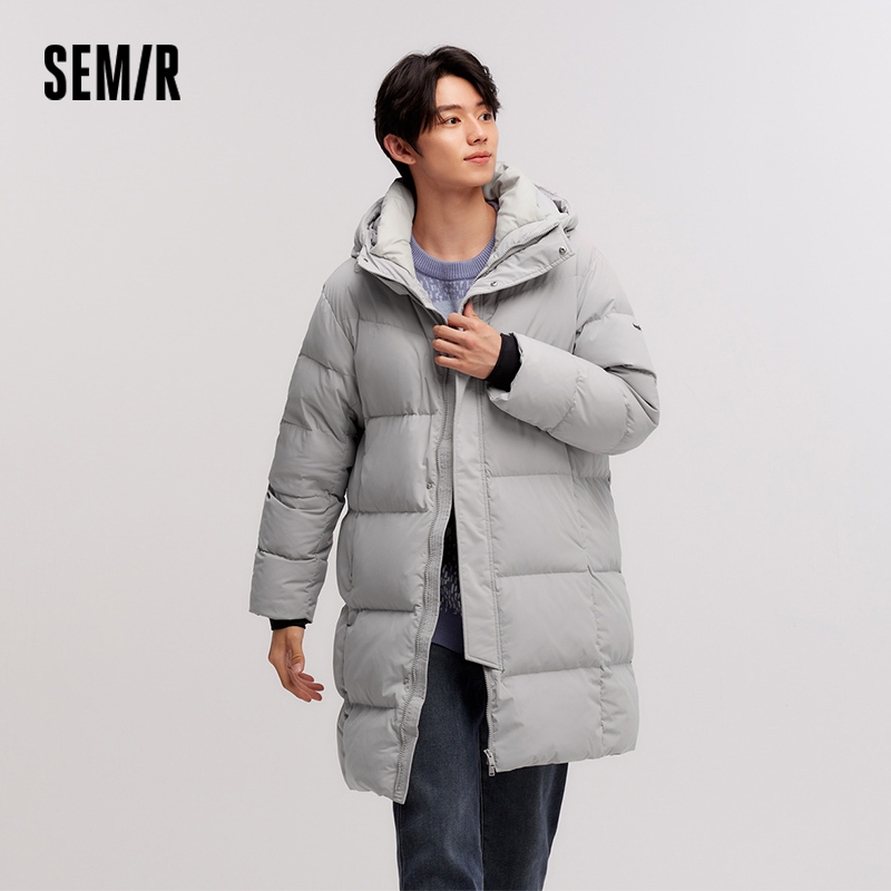 Semir jaqueta masculina à prova de vento, impermeável, resistente a óleo e resistente a manchas 2024 novo inverno longo solto com capuz outerwear grosso