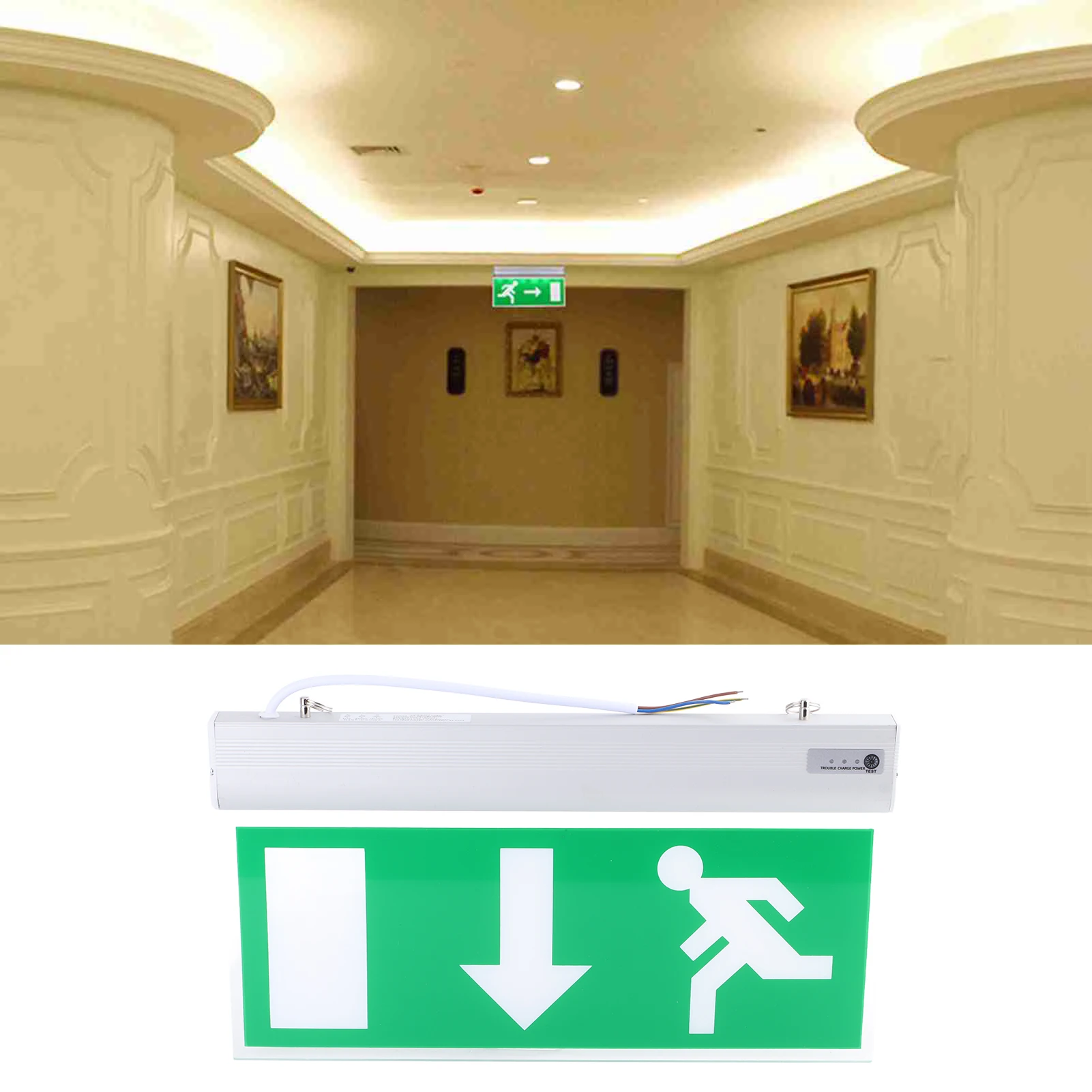ZK40 Acrylic LED Emergency Exit Lighting Sign Safety Evacuation Indicator Light 110‑220V