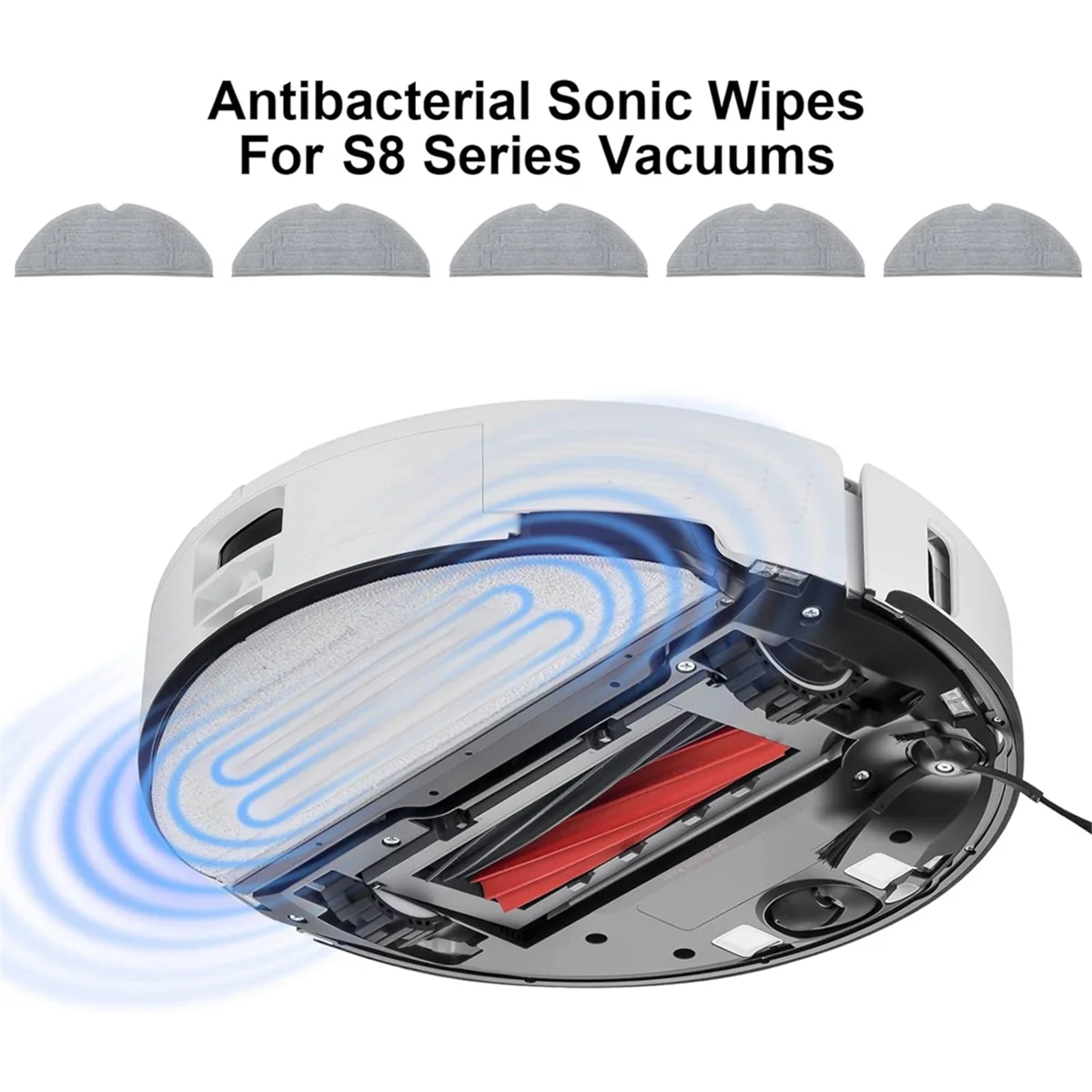 5 Pcs Mop Pads for Roborock S8, S8+, S8 Pro Ultra Robot Vacuum, VibraRise 2.0 Washable Reusable Mopping Pads
