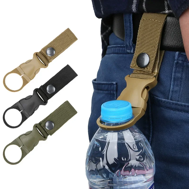 Mosquetones con hebilla para mochila, soporte para colgar botellas de agua de dibujo rápido, accesorios para acampar al aire libre, senderismo y escalada