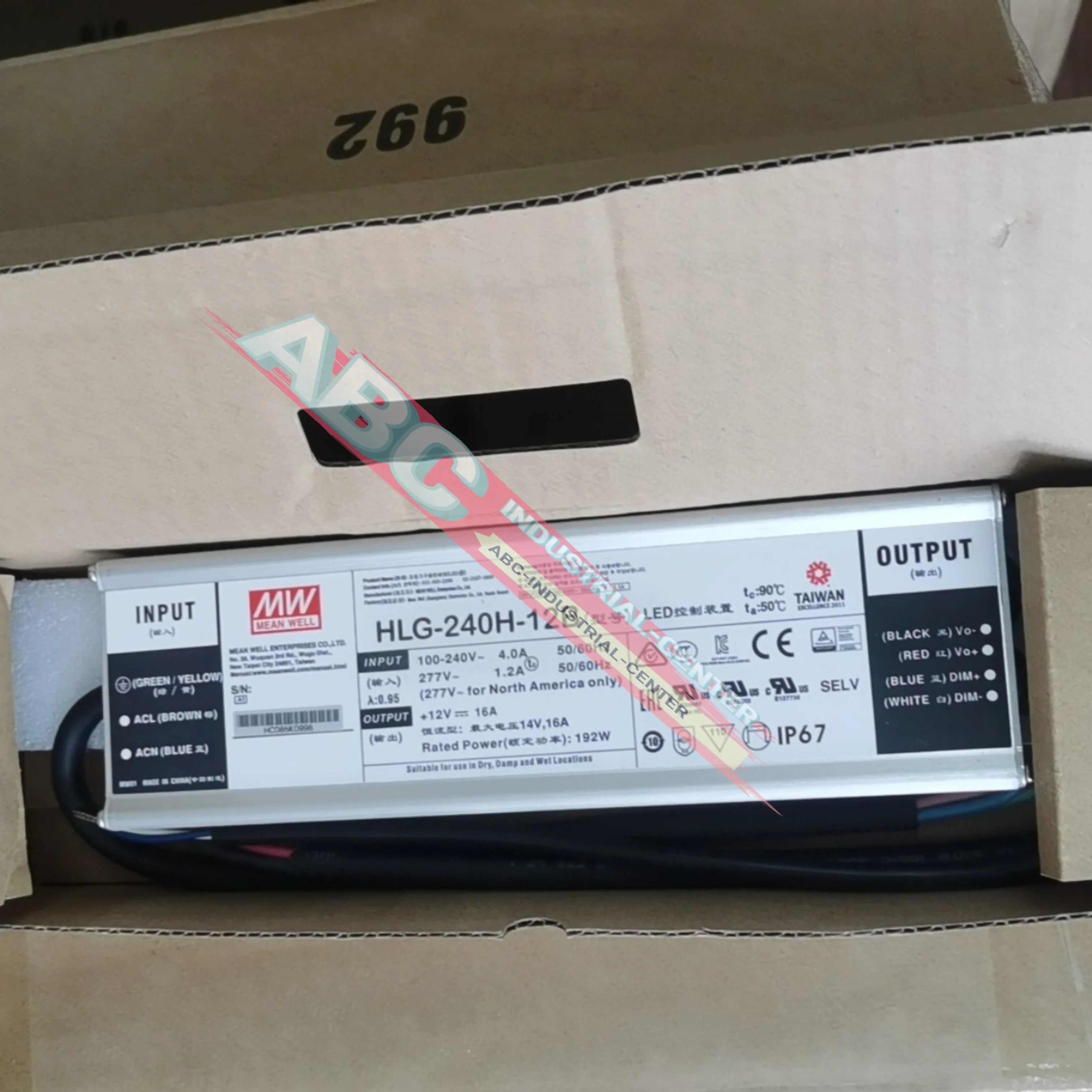 HLG-240H-24A |   24V HLG-240H-24B |   Fonte de alimentação com interruptor 24V nova na caixa