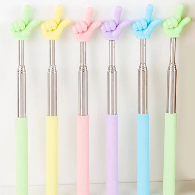 Retractable Simplicity Cute Pointer for Teacher Jelly Color Cute StainlessSteel Telescopic N StainlessSteel Finger Hand Pointer