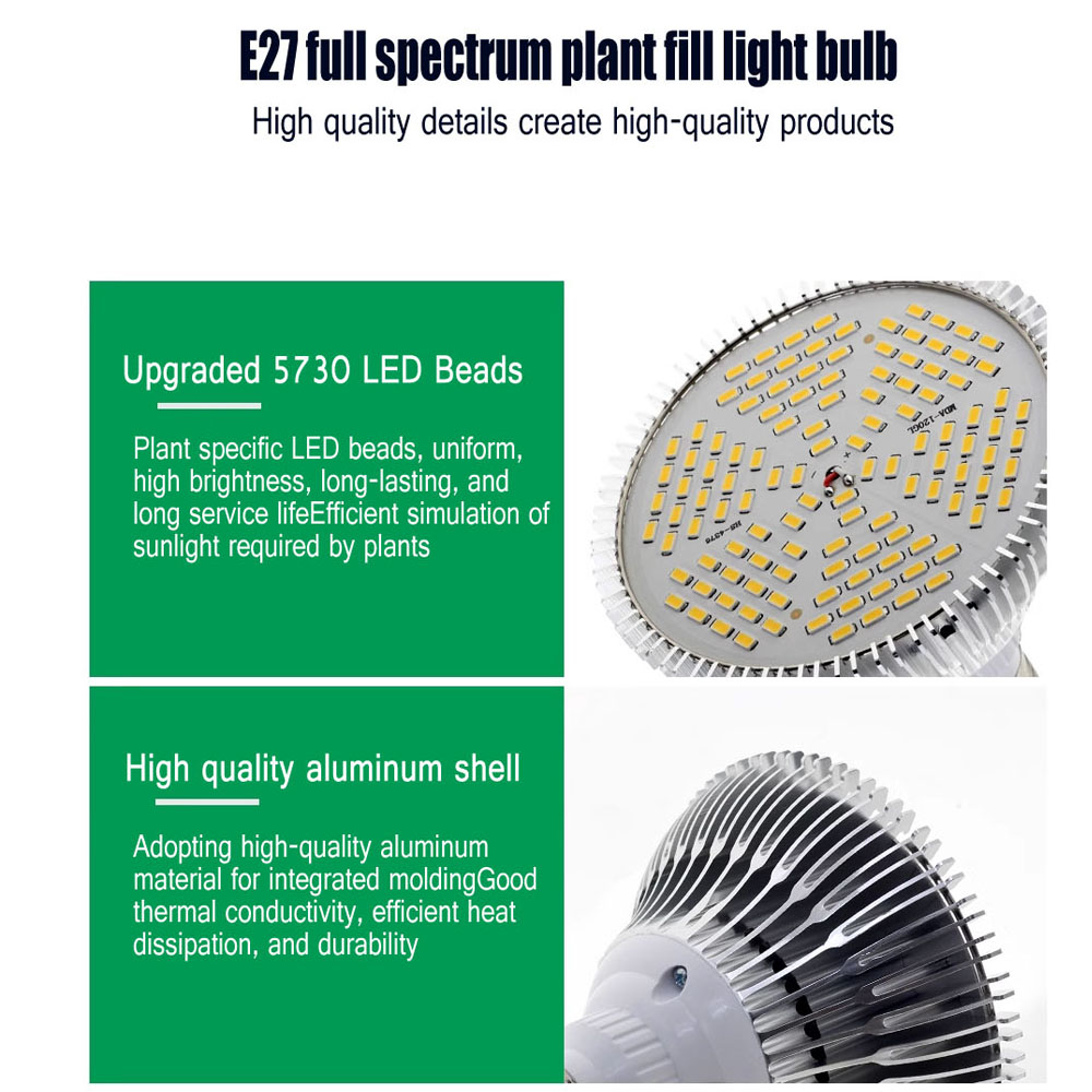 LED 植物 85-265V 成長ランプ補助光温室と E27 フルスペクトル多肉植物電球太陽の模倣