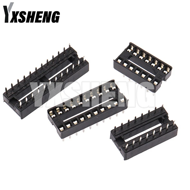10PCS IC Sockets 2.54mm Connector 8 14 16 18 20 24 28 40 Pin DIP Socket Chips Base DIP6 DIP8 DIP14 DIP16 DIP18 DIP20 DIP28 DIP40