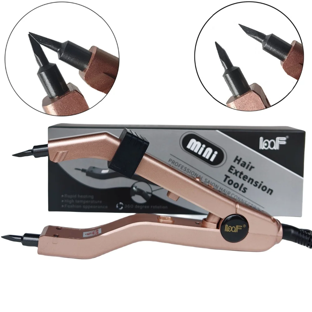 ¡Punta afilada de calefacción Smart Mini 609B! Temperatura ajustable 220 ℃    Herramienta de extensión de cabello con queratina Fusión de unión de queratina