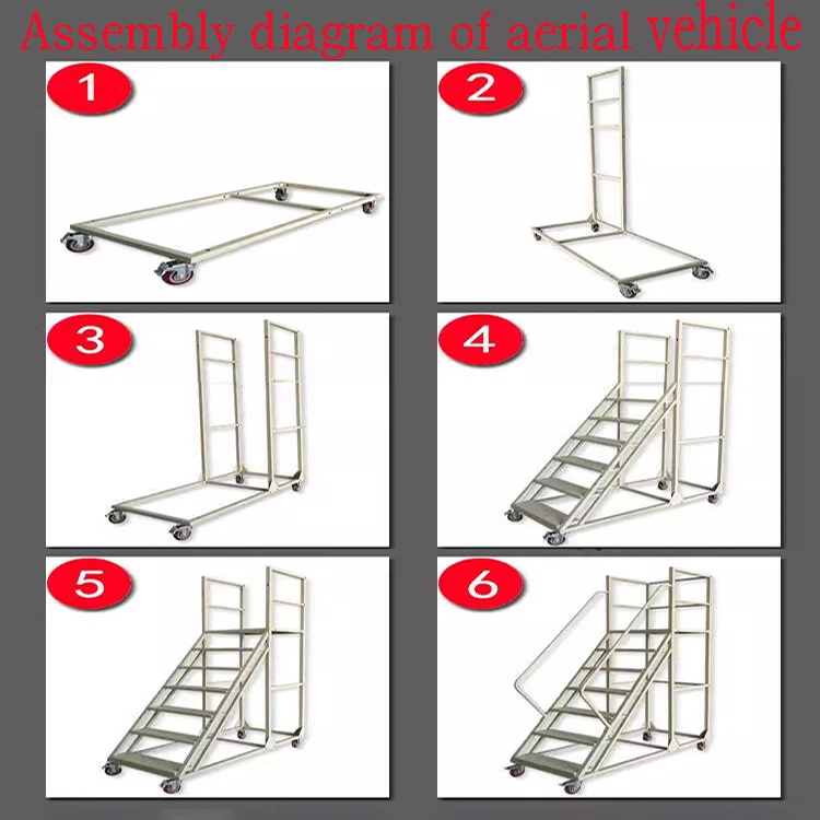 Supermarket Shelf Ladder Handling Warehouse Elevator Household 2 Steps 3 Steps Mobile Elevator Platform Elevator Handling Truck