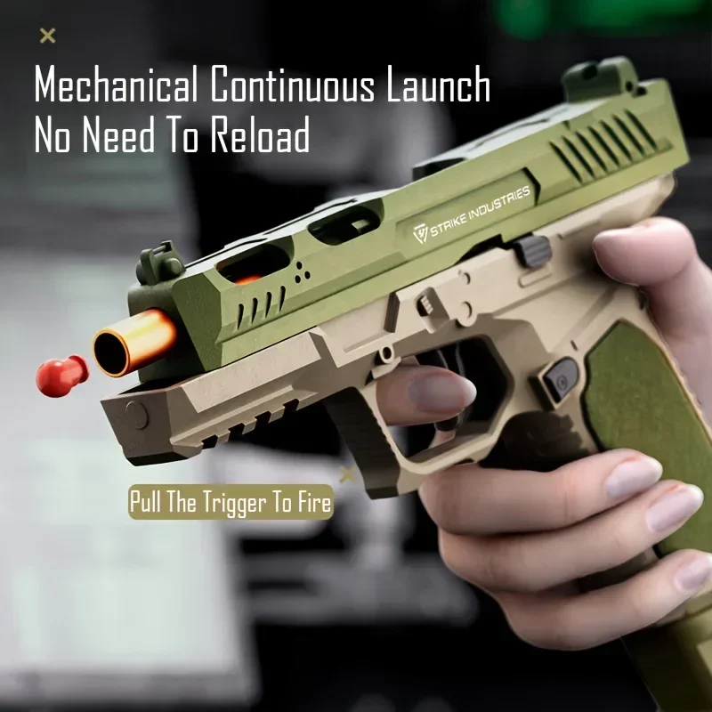SIG17 Pistol Shell Throwing Continuous Firing Blowback Soft Bullet Gun Empty Hanging Birthday Gift