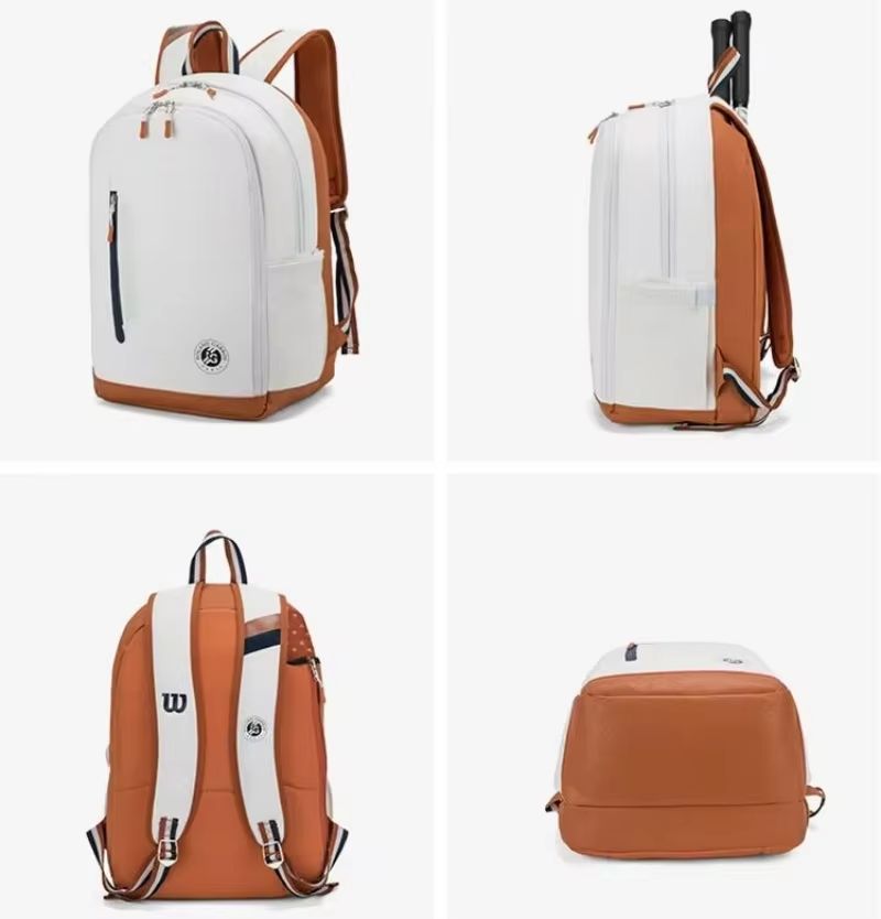 Wilson Tennis Bag Holds 2 Tennis Rackets Backpack French Open Shoulder Bag Court Racket Bag Men Women Padel Sports Backpack
