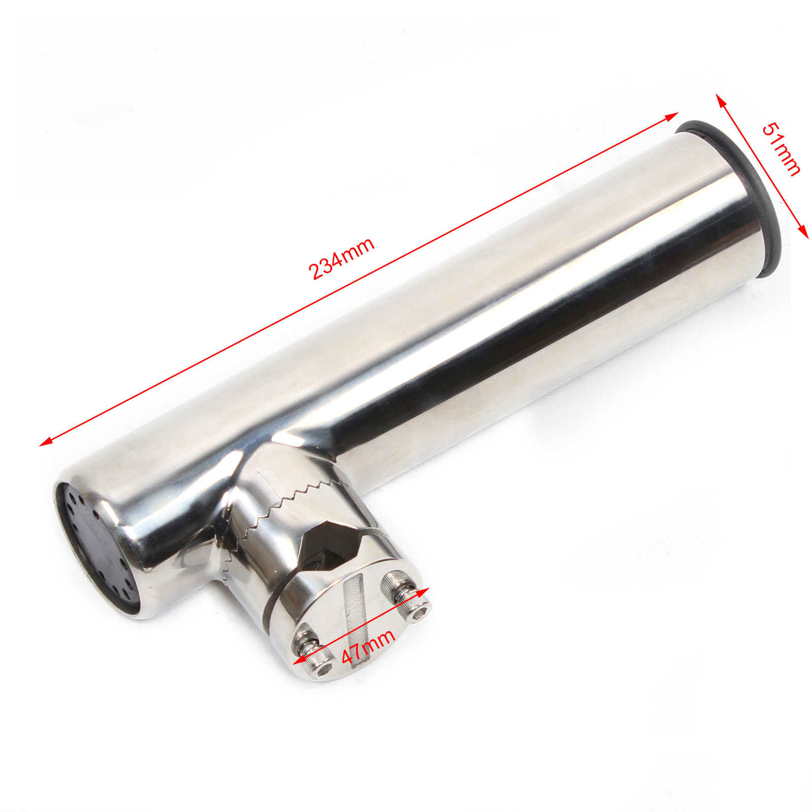 2 soportes de caña de pescar de acero inoxidable para barcos de pesca para rieles de 19 mm (3/4 ") a 25 mm (1") de diámetro.