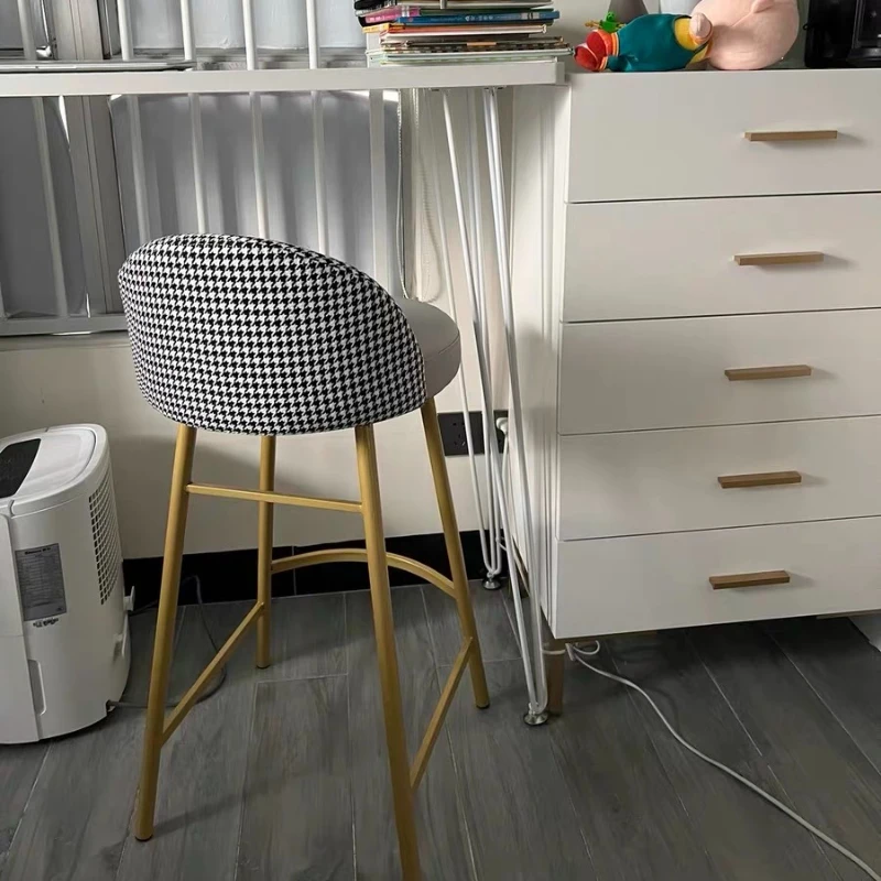 Luxury Modern Bar Stool with Backrest Minimalist Counter Height Chair Trendy Kitchen Island Dining Chair Home Bar Cafe Stools