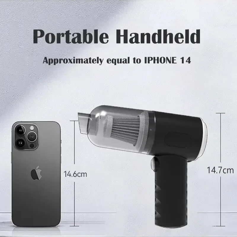 เครื่องดูดฝุ่นรถยนต์ไร้สาย 9000Pa ชาร์จ USB 1200mAh อุปกรณ์ทําความสะอาดแบบพกพา Mini เครื่องดูดฝุ่นเปียกและแห้งในครัวเรือน
