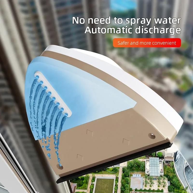 แปรงทําความสะอาดหน้าต่างกระจกแม่เหล็ก Double-Layer Automatic Water Discharge Wiper Window Brush สําหรับเครื่องมือทําความสะอาดในครัวเรือนในบ้าน
