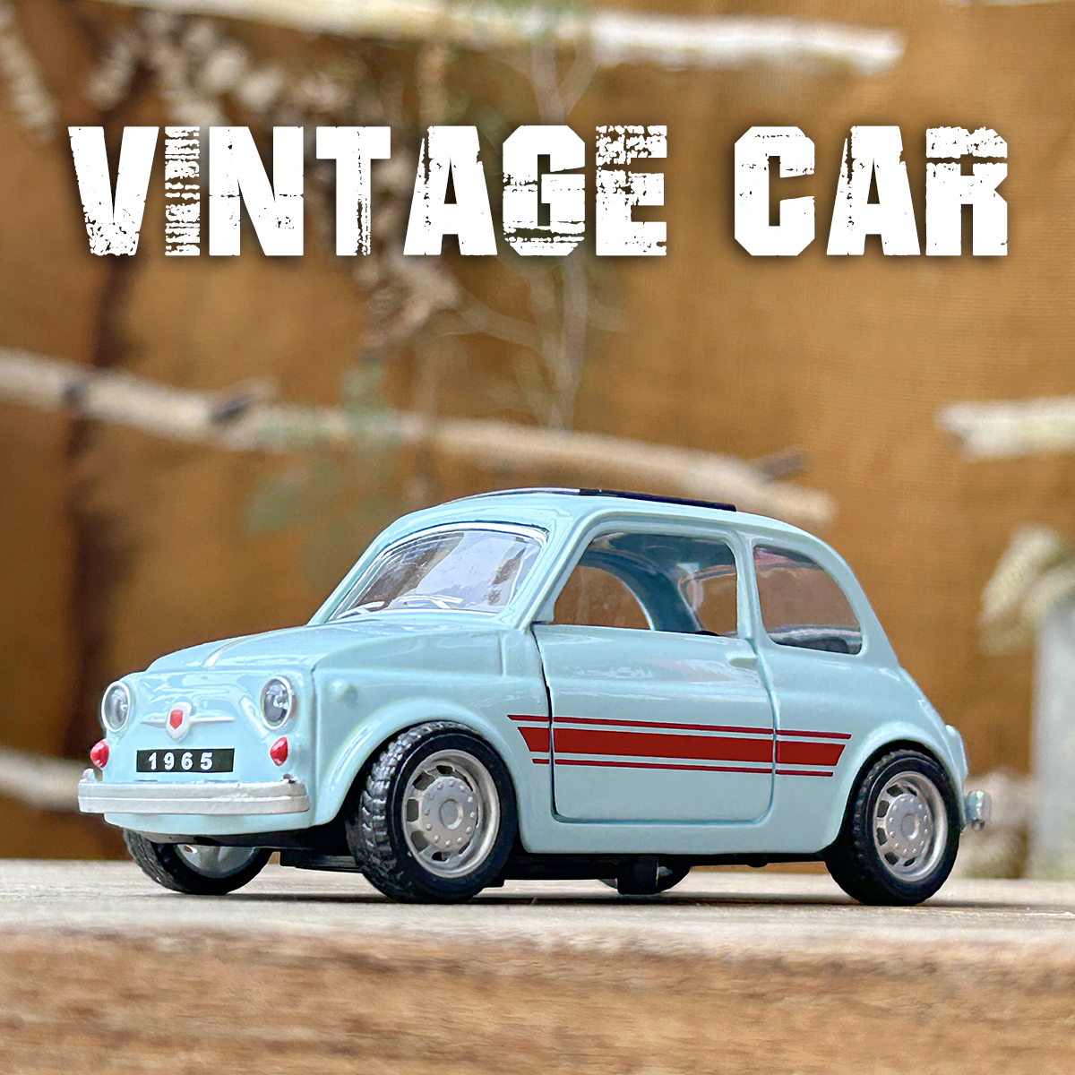1:36 Alloy Vintage Diecast Car Model FIAT MINI Classic Pull Back Car Model Miniature Vehicle Replica For Collection Gift