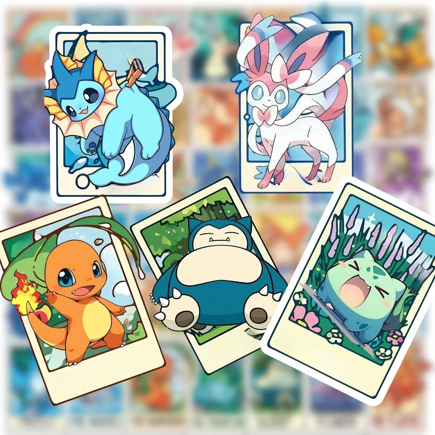 50 個かわいいポケモンカードステッカー漫画 DIY 子供のおもちゃ防水落書きラップトップオートバイ文具装飾ステッカー