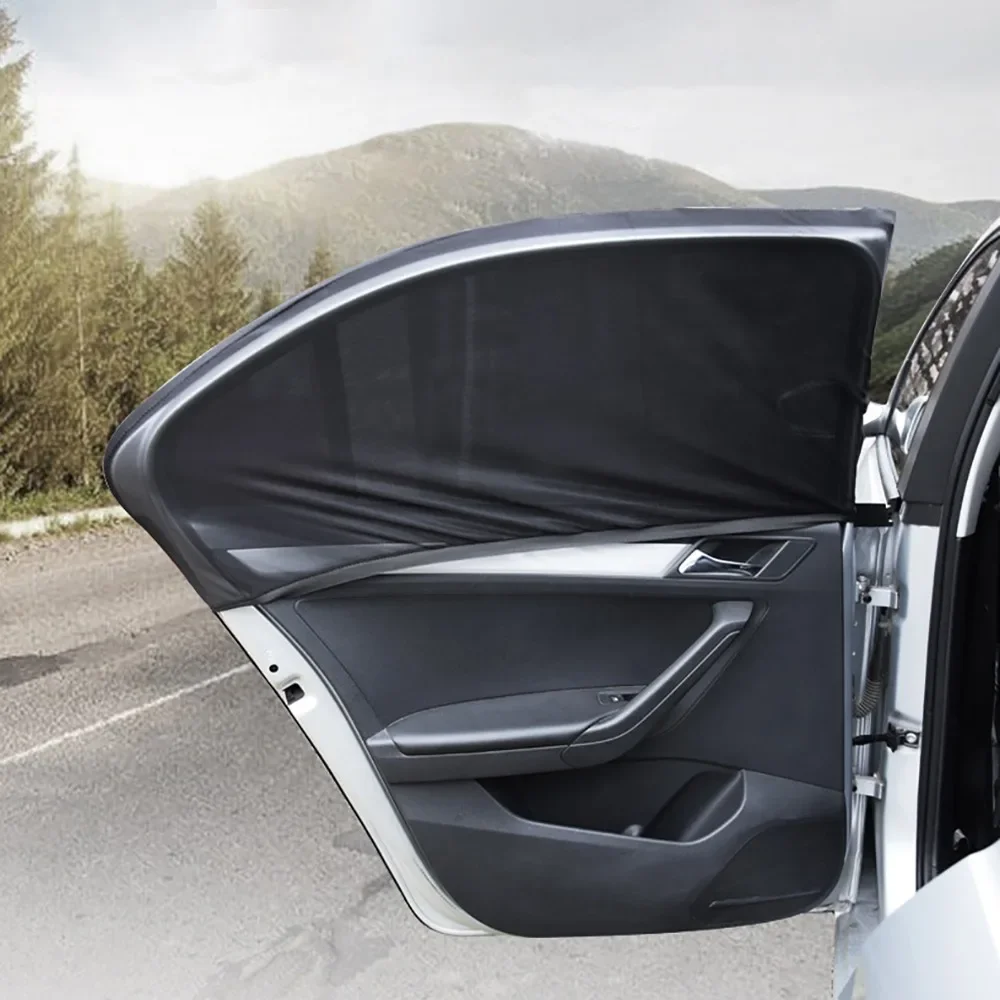 4PCS Car Sun Shade Mesh SUV Window UV Protect Curtain Cover Auto Covers Front Rear Side Cars Mosquito Net Sunshade Window Mesh