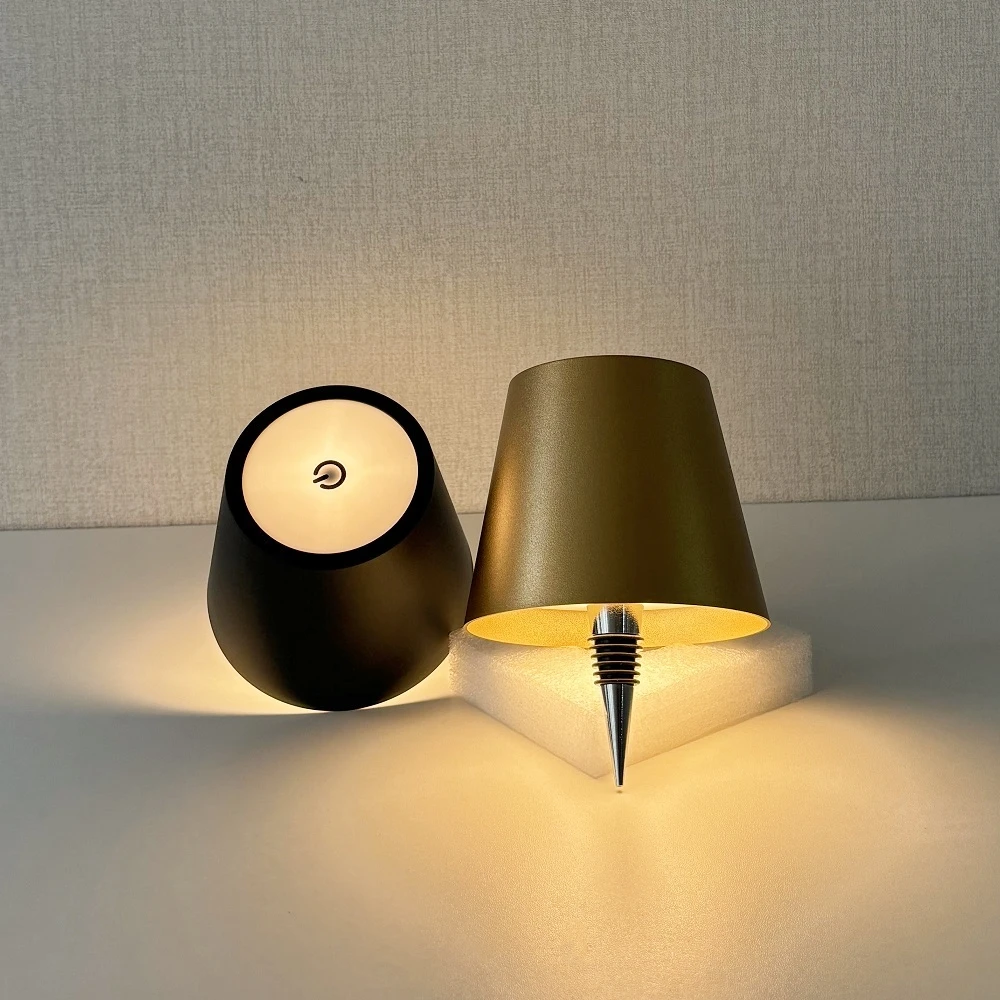 Wireless LED Wine Bottle Light Rechargeable Vases Table Lamp Touch Switch Night Light for Cafe Bar Club Hotel Restaurant Decor