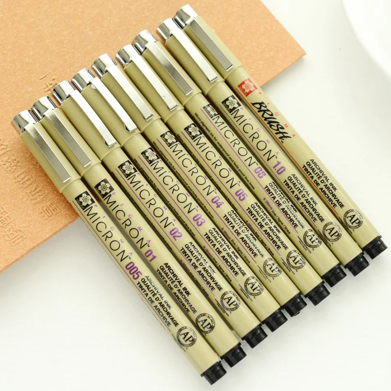 7/9 Chiếc Sakura Lót Bộ Bút Đen Chống Nước Fineliner Micron Bút Thiết Kế Họa Tiết Vẽ Bút Nghệ Sĩ Đánh Dấu Trường nguồn Cung Cấp