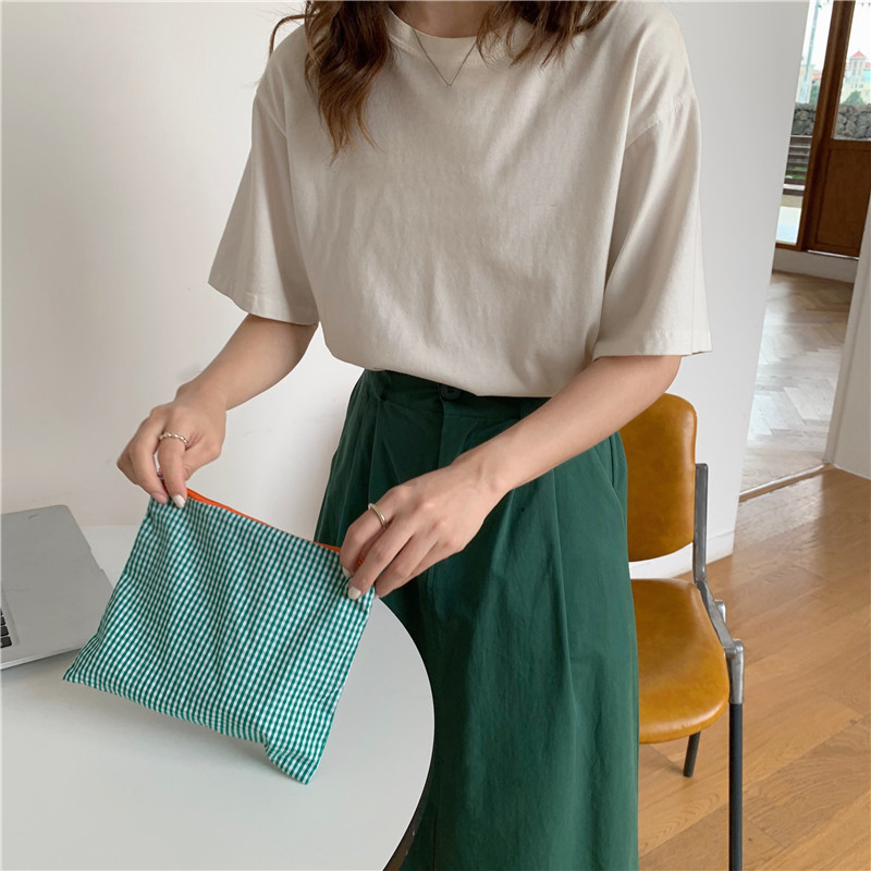 2024 хит! Сумка для макияжа в стиле колледжа контрастных цветов, портативная косметичка на молнии, органайзер, дорожные сумки, сумка для туалетных принадлежностей