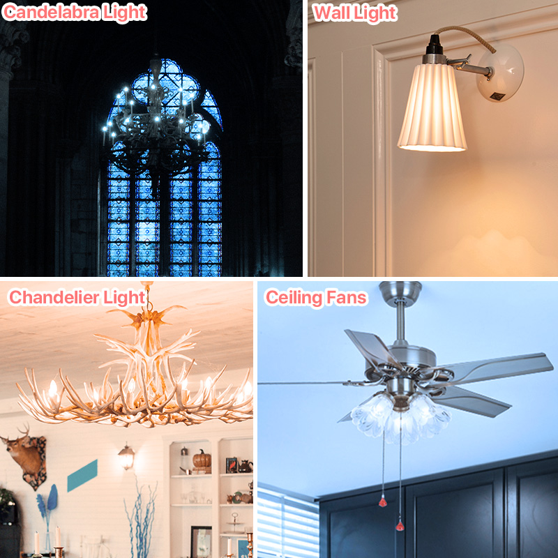 6er-Pack E14-Kerzenbirnen, 220 V, warmweiß, 3000 K, Kaltweiß, 6500 K, 5 W, 545 lm, 160 ° Strahlwinkel C37 Glühbirnen mit Schraube