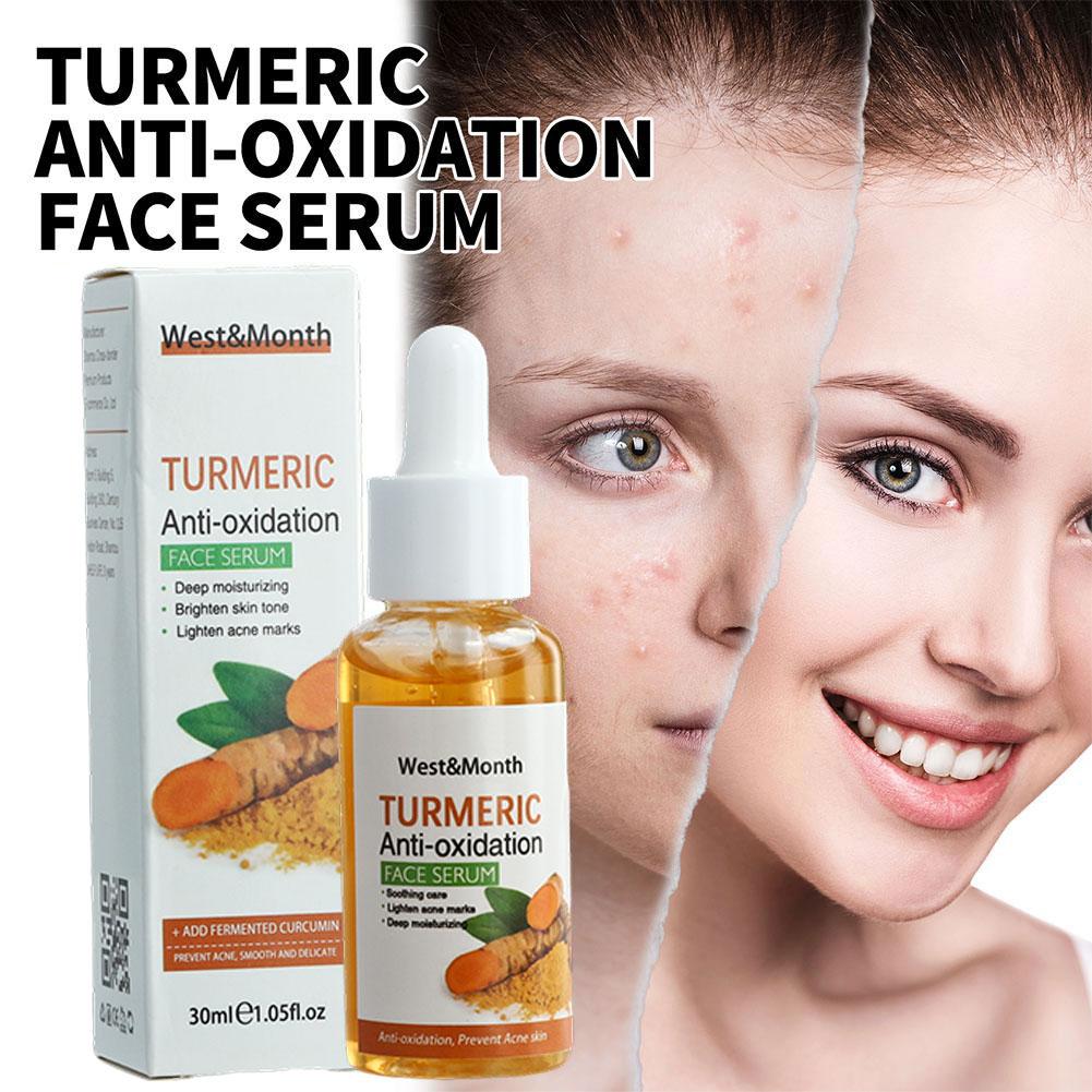 Suero blanqueador Facial de cúrcuma, loción antioxidante, Corrector de manchas oscuras, brillo Facial, jabón de aceite de cúrcuma
