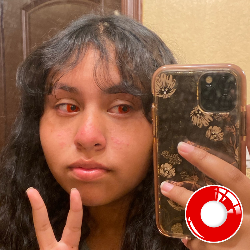 UYAAI 2 Stück Halloween bunte Kontaktlinsen Anime Cosplay Augenlinsen bunte Linsen Linsen weiß schwarz rote Linsen