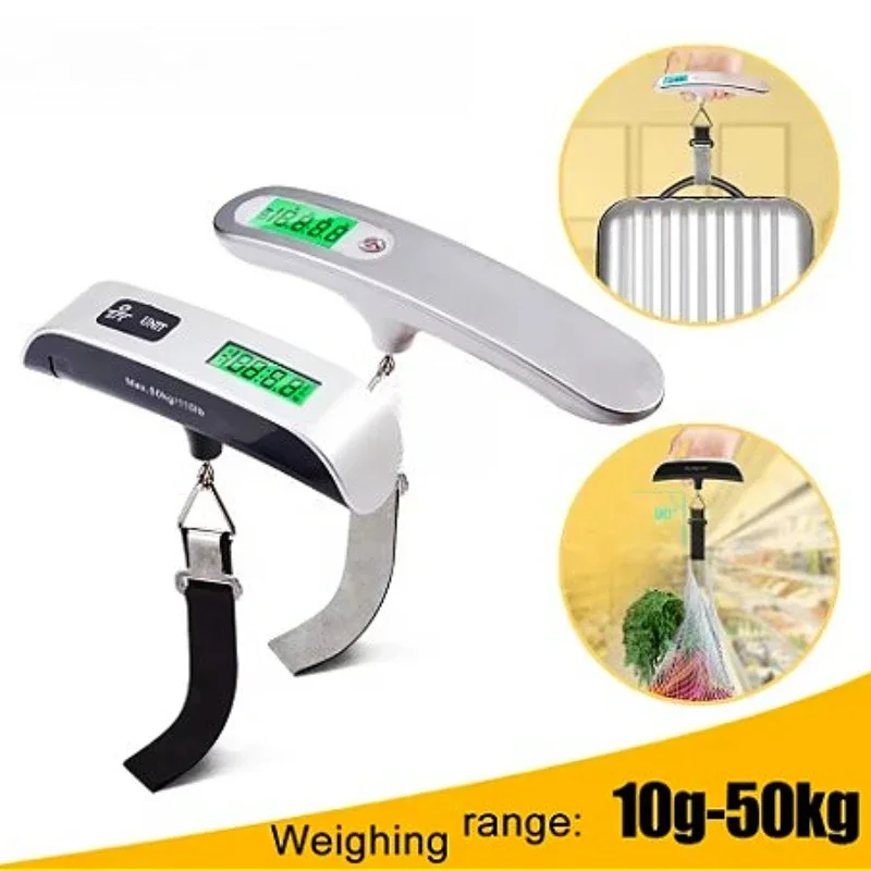 50kg/110lb Draagbare Digitale Bagage Weegschaal LCD Display Pocket Elektronische Koffer Reizen Schaal Balans Bagage Gewicht Tool
