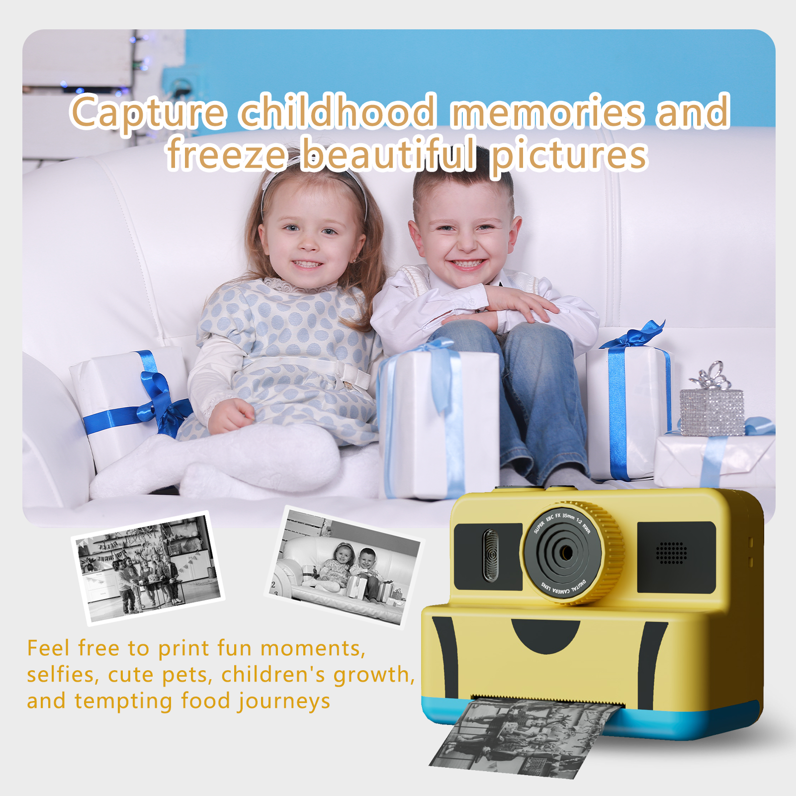 Digital Children Camera Photography Instant Print Photo Kids Video Recorder Mini Thermal Printer Video Educational Birthday Gift