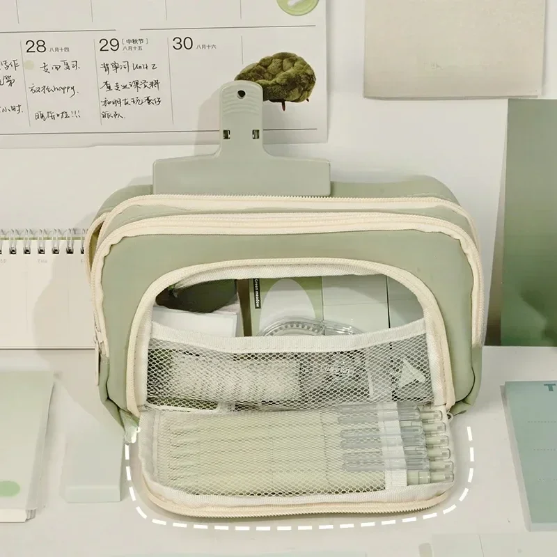 Mädchen Große Kapazität Ästhetische Bleistift Zurück-zu-schule Fällen Nette Schreibwaren Halter Tasche Zipper Bleistift Beutel Student Schule liefert