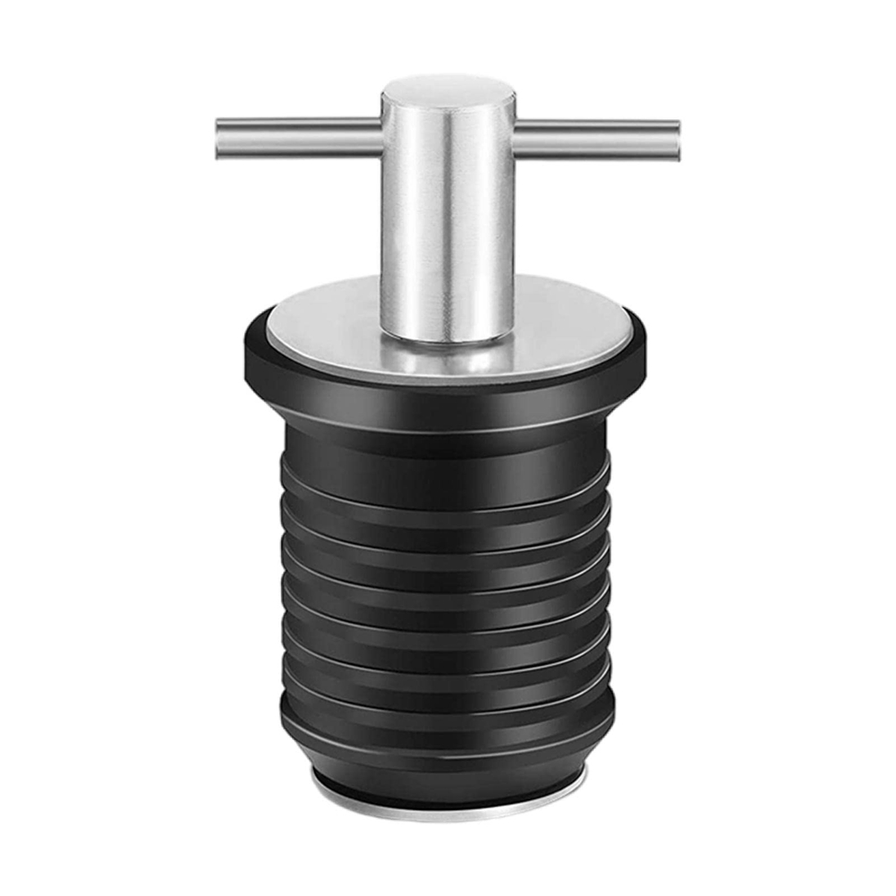 Tapón de drenaje para barco marino, tornillo con mango en T, tapón de drenaje de cubierta de goma ajustable, plata 19MM XY