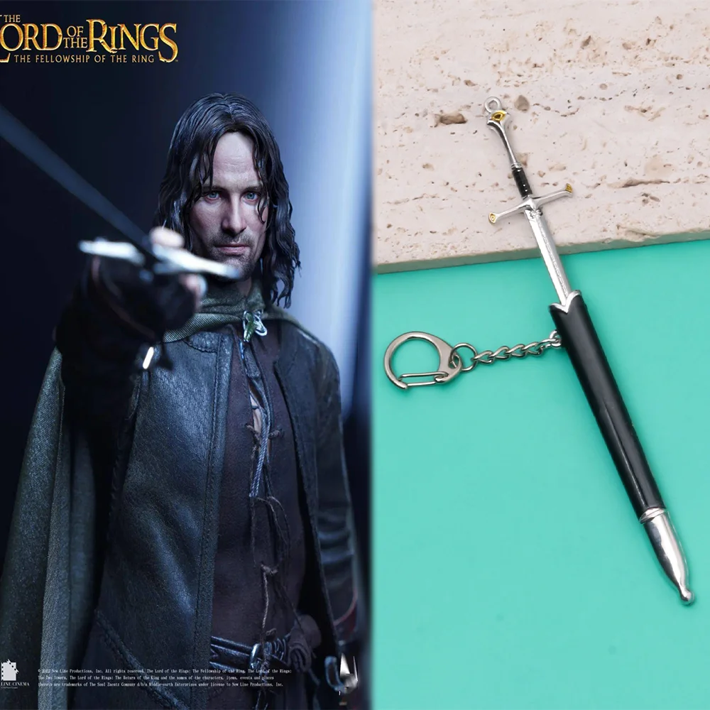 Aragorn Narthil Schwert Schlüsselanhänger Mittelalterliche Waffe Metall Katana Samurai Schwert Schlüsselanhänger Ornamente Geschenke Spielzeug für Jungen Sammler