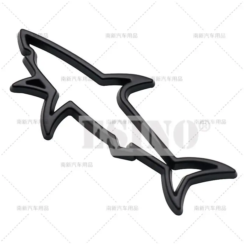 Xe 3D Piranha Cá Mập Carcharodon Carcharias Kim Loại Chrome Kẽm Hợp Kim Quốc Huy Xe Huy Hiệu Cơ Thể Thân Cây Fender Keo Dán