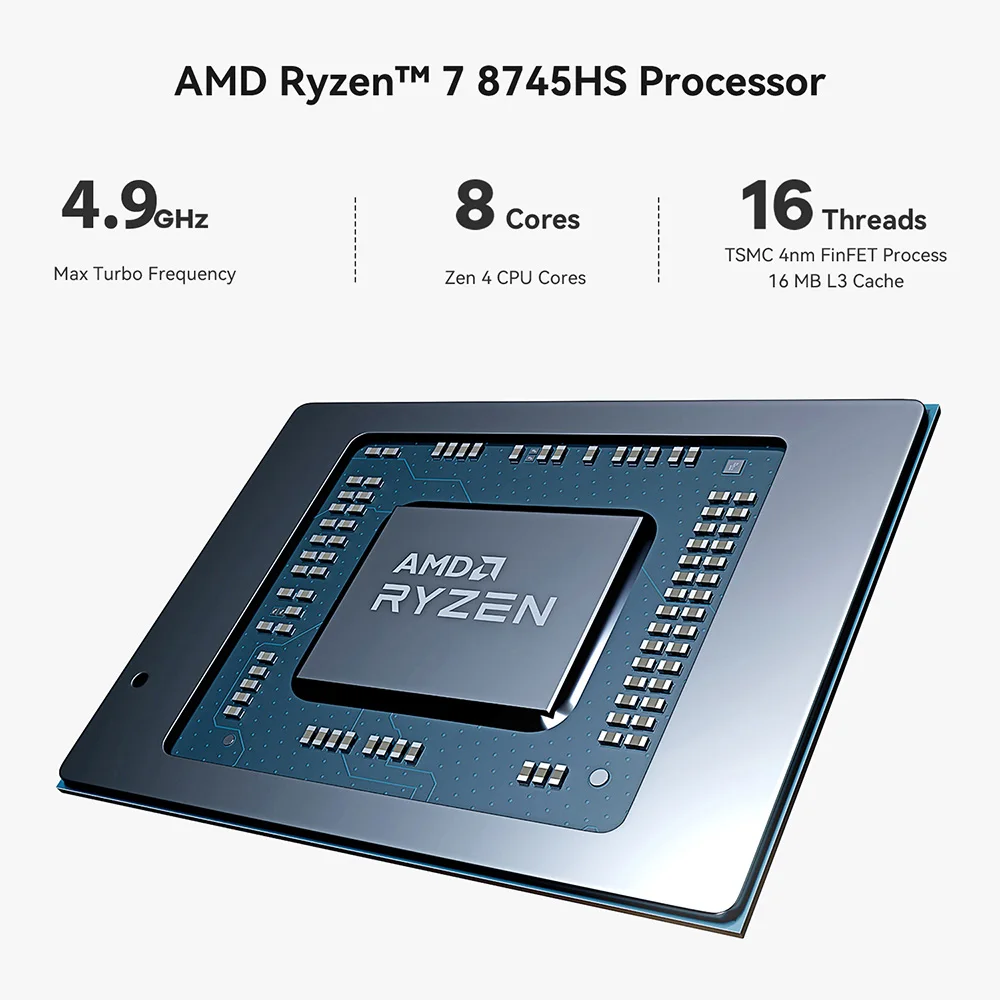 Beelink Mini PC SER8 Windows 11 Pro con AMD Ryzen 7 8745HS 32G DDR5 1T NVME PCIe4.0 SSD 2,5 Gbps USB4.0 computadora de juegos de escritorio