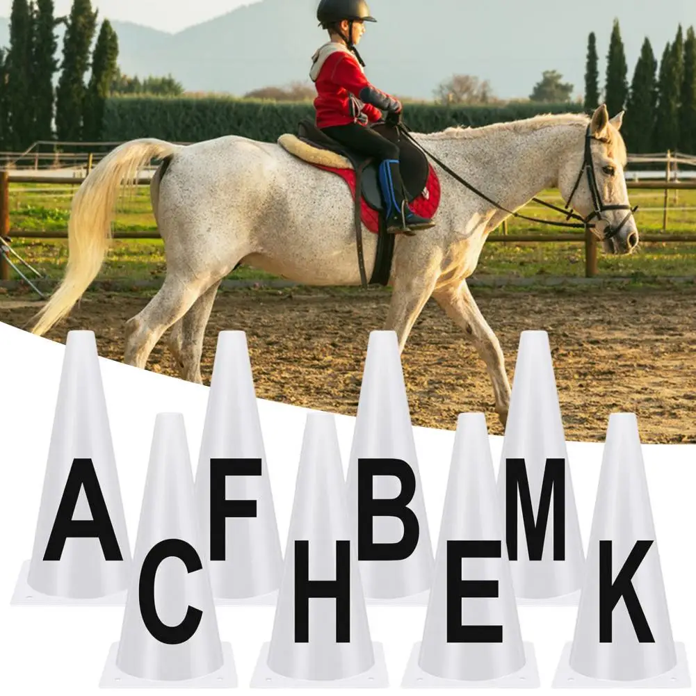 4/8 Stück Dressagekegel, stapelbar, Reittrainingskegel-Set, PP-Kunststoff, beschriftete Dressagekegel für die Reitpraxis