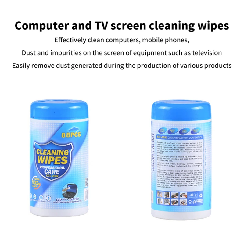 88PCS/Box Soft Anti-static Cleaning Wipes Wet Tissues For Computer Laptop LCD Monitor TV Mobile Phone Screen Digital Products