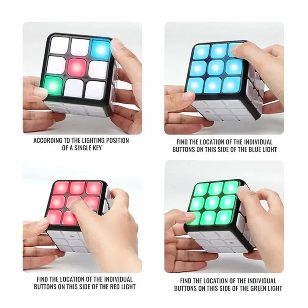 Smart Voice Cube 3X3 Magic Electronic Flashing Cube Kid Intelligence Develop Toys Magnetic Memory Brain Game Modes Kids Fun Gift